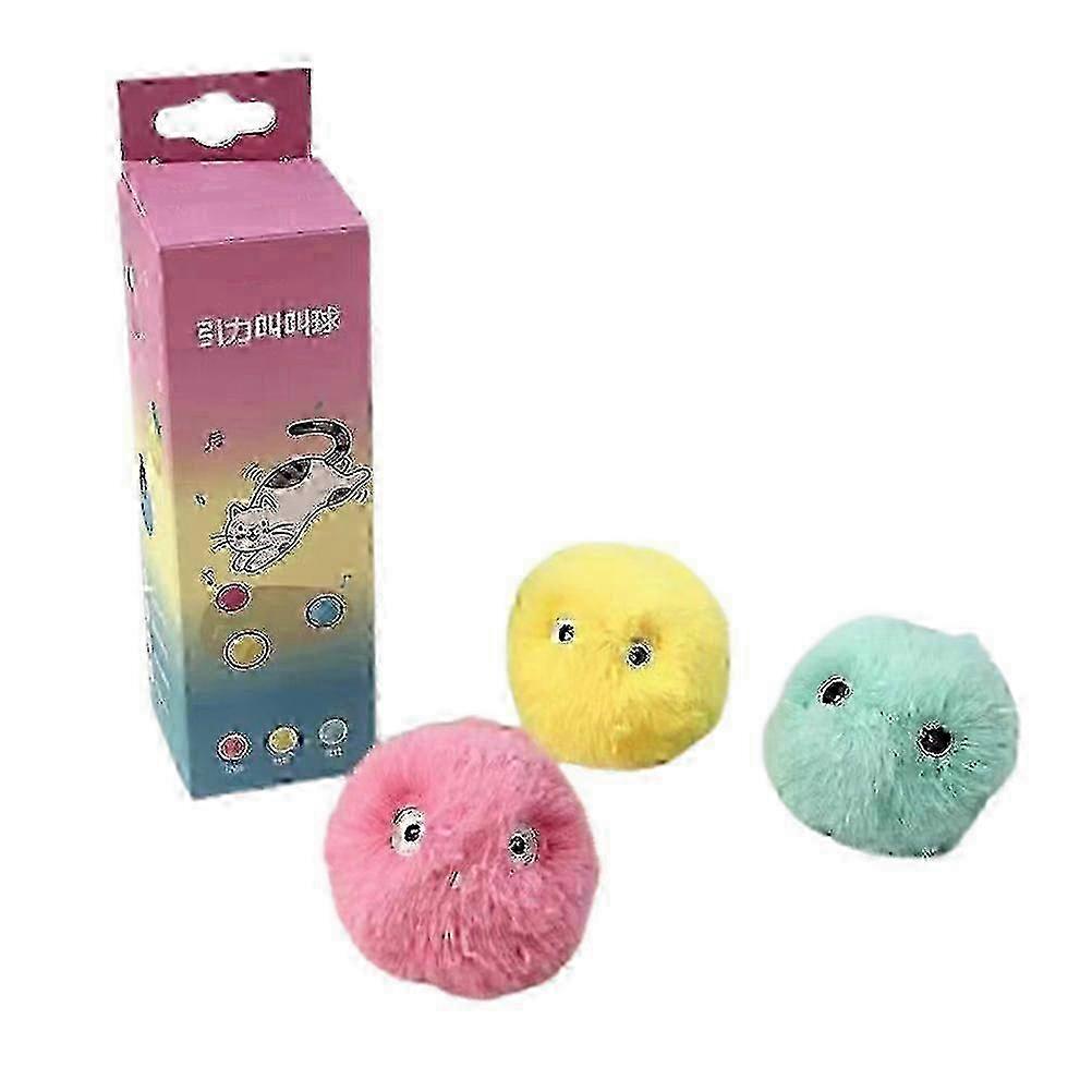 2025 Plush Catnip Ball Cat Toy Lifelike Animal Chirping Sounds Interactive Cat Toys Soft Fluffy Plush Cat Ball Toys