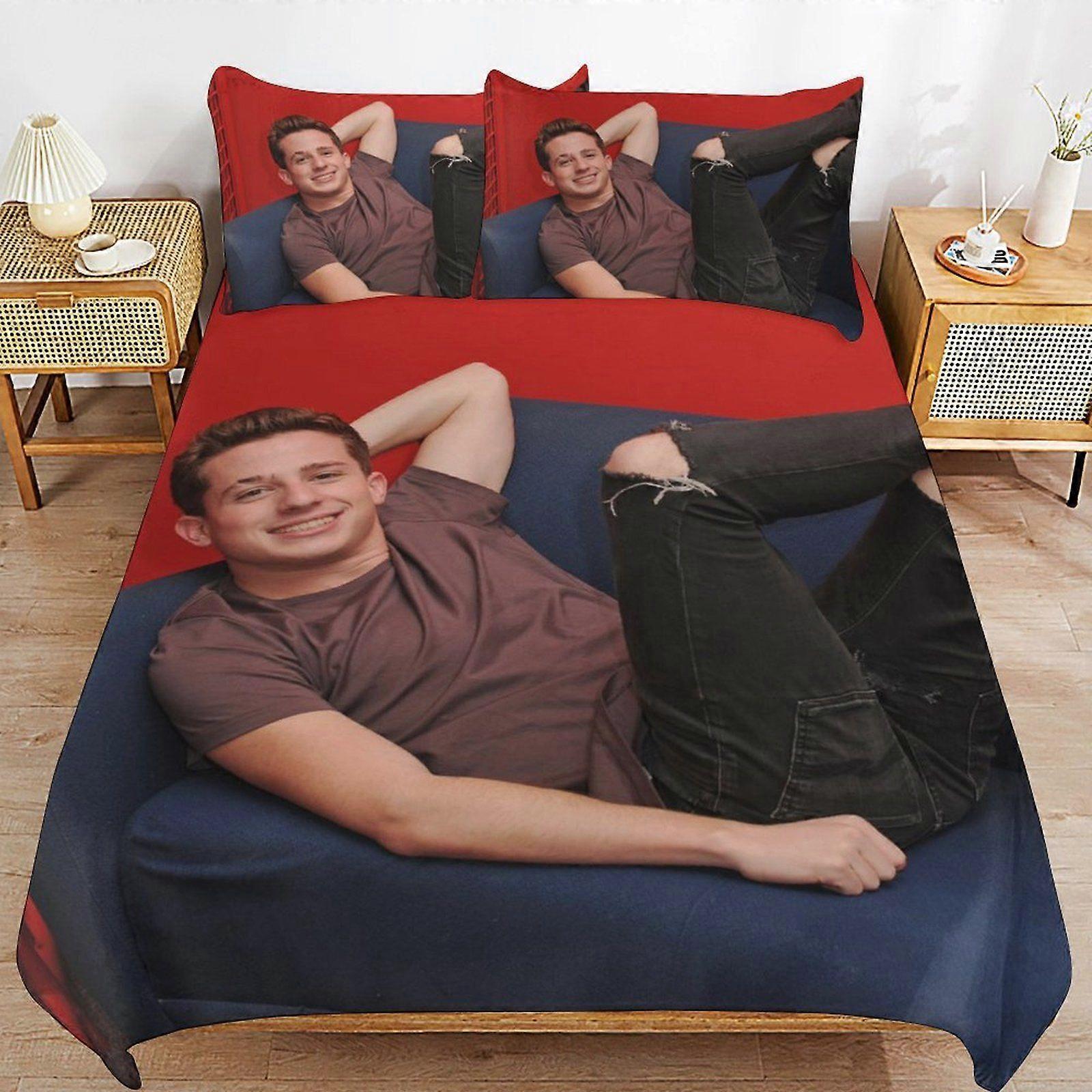 u520 Charlie Puth Bedding System Smooth Fabric Zipper Closure Comfortable Texture Soft Feel Duvet Cover Sets Pack n520