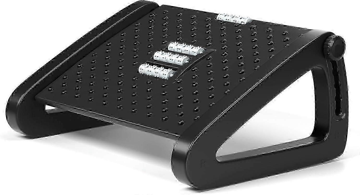 Foot Rest Under Desk, Ergonomic Foot Stool at Work with 6 Adjustable Heights and Massage Function, Comfortable Under Desk Foot