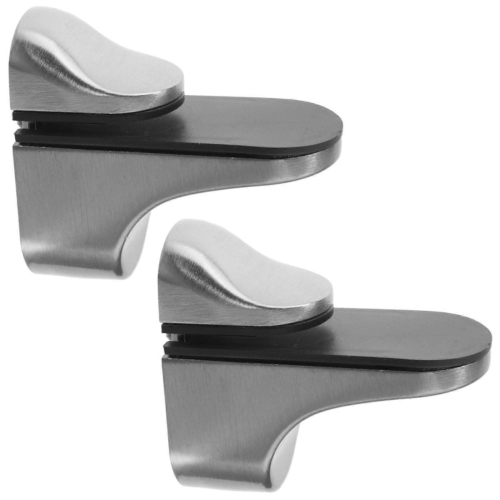 Verstellbare Glashalterung, 2er-Set, Wandhalterung, Regalträger, gebürstetes Nickel