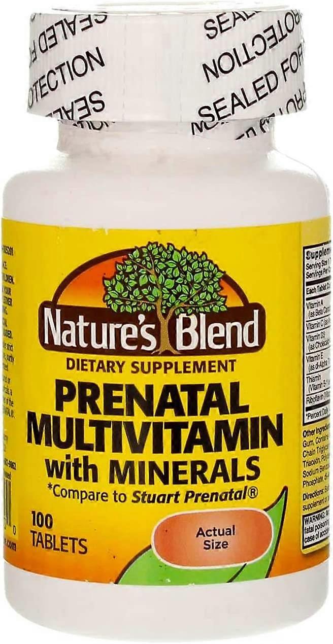 Nature's Blend Prenatal Formula, Multivitamin, Tablets, 100 Ea
