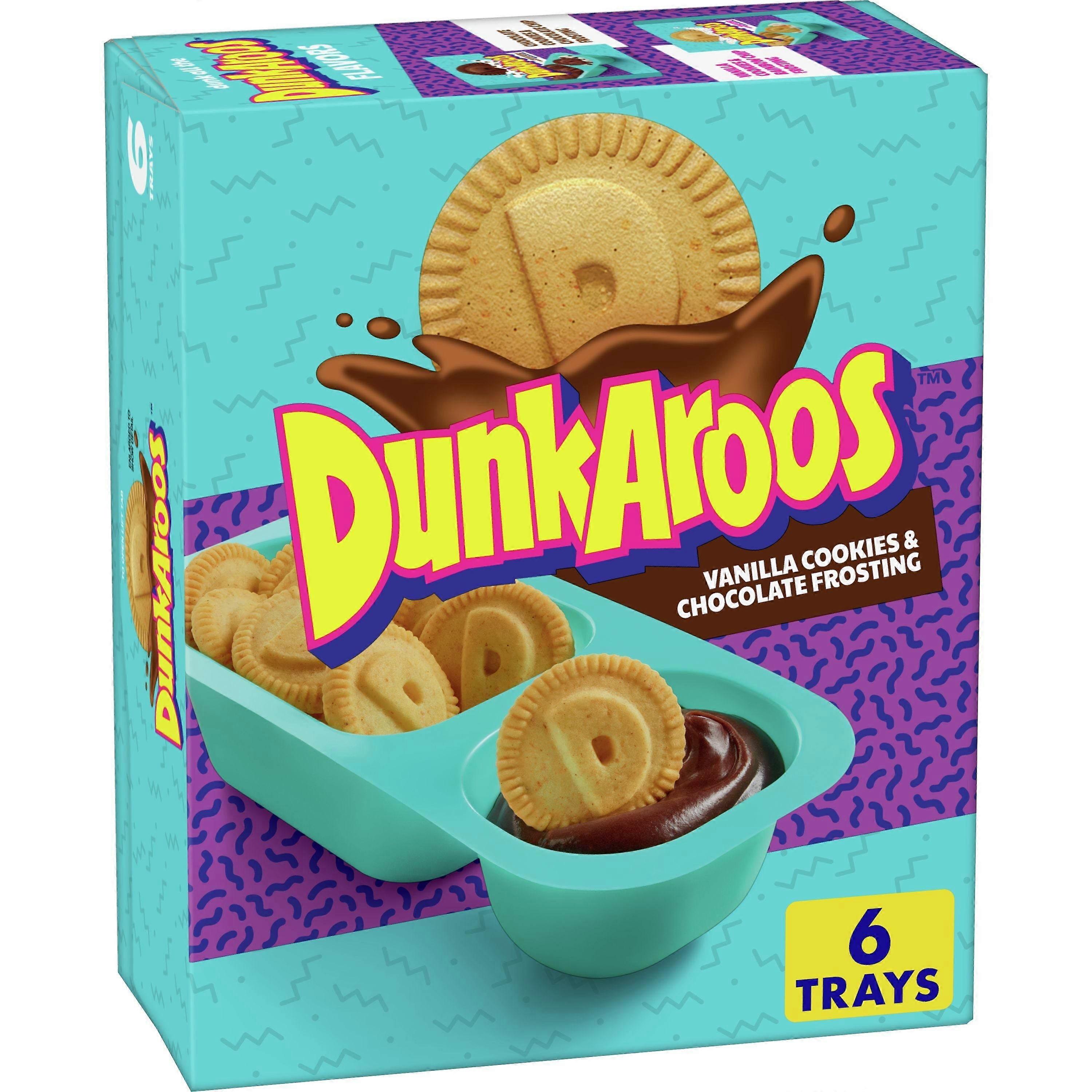 Dunkaroos, Vanilla Cookies With Chocolate Frosting, 6 Ea