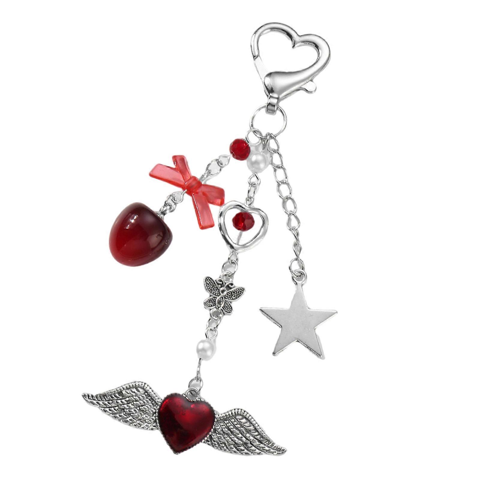 Muoti Bowknot Avaimenperä Monitoiminen Sydän Riipus Avaimenperä Elegantti Laukku Riipus Sopii Avaimille, Laukkuihin ja Puhelimeen Monivärinen