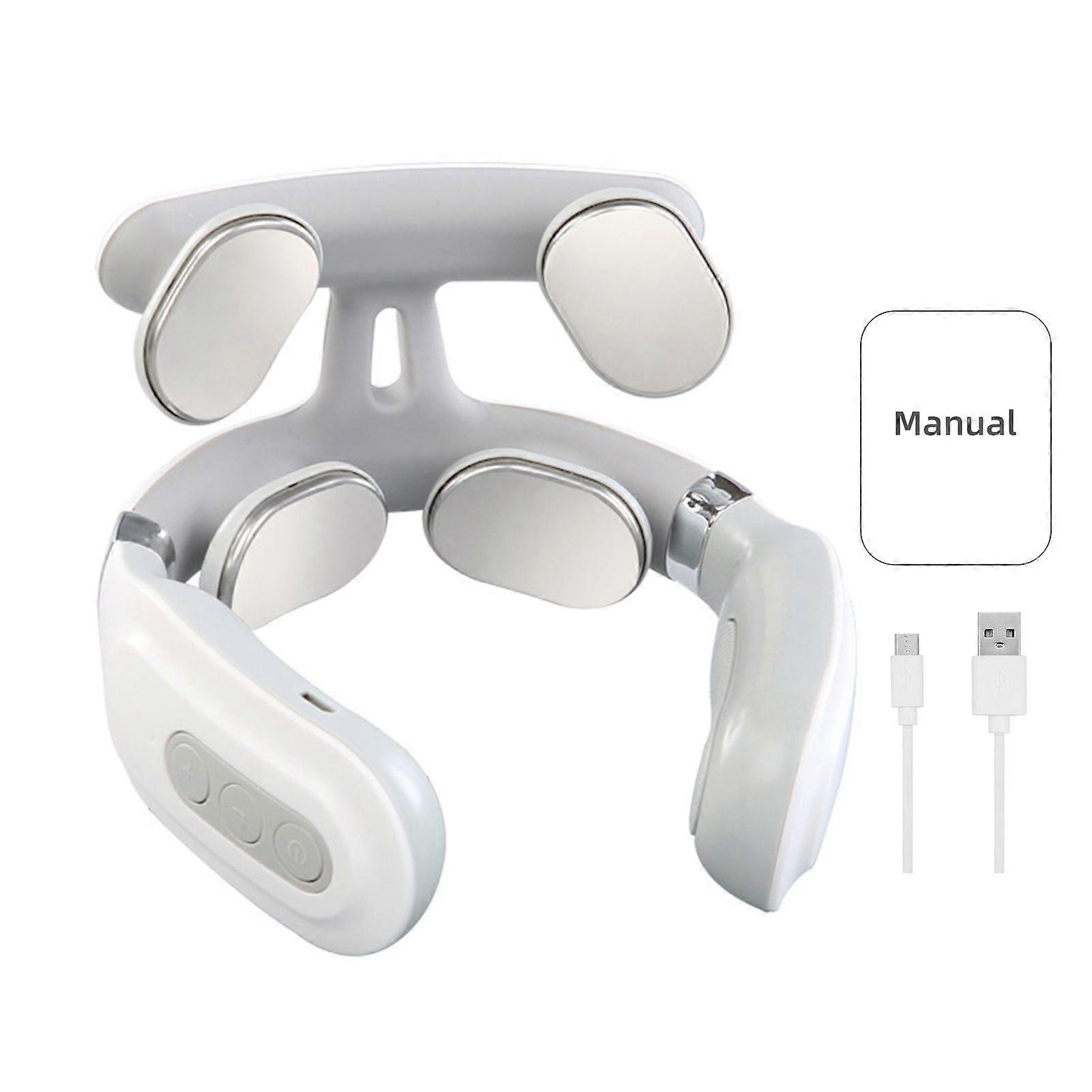 Neck Massager with 6 Vibration Modes 15 Intensity Levels Rechargeable Portable Head Heated Ergonomic Electric Massager
