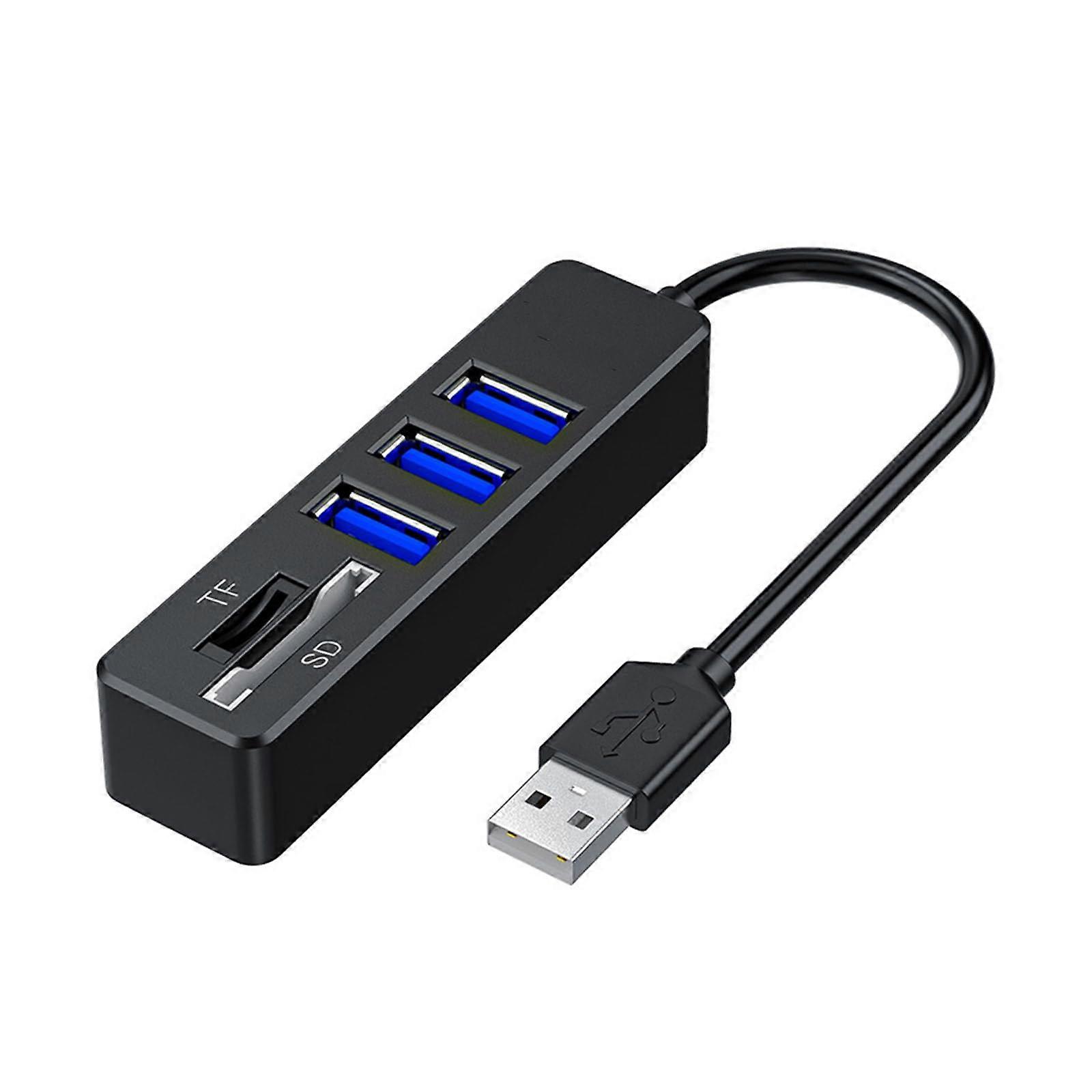 5 Port USB Hub with Card Reader Slots for Fast Data Transfer, Office and Home Use