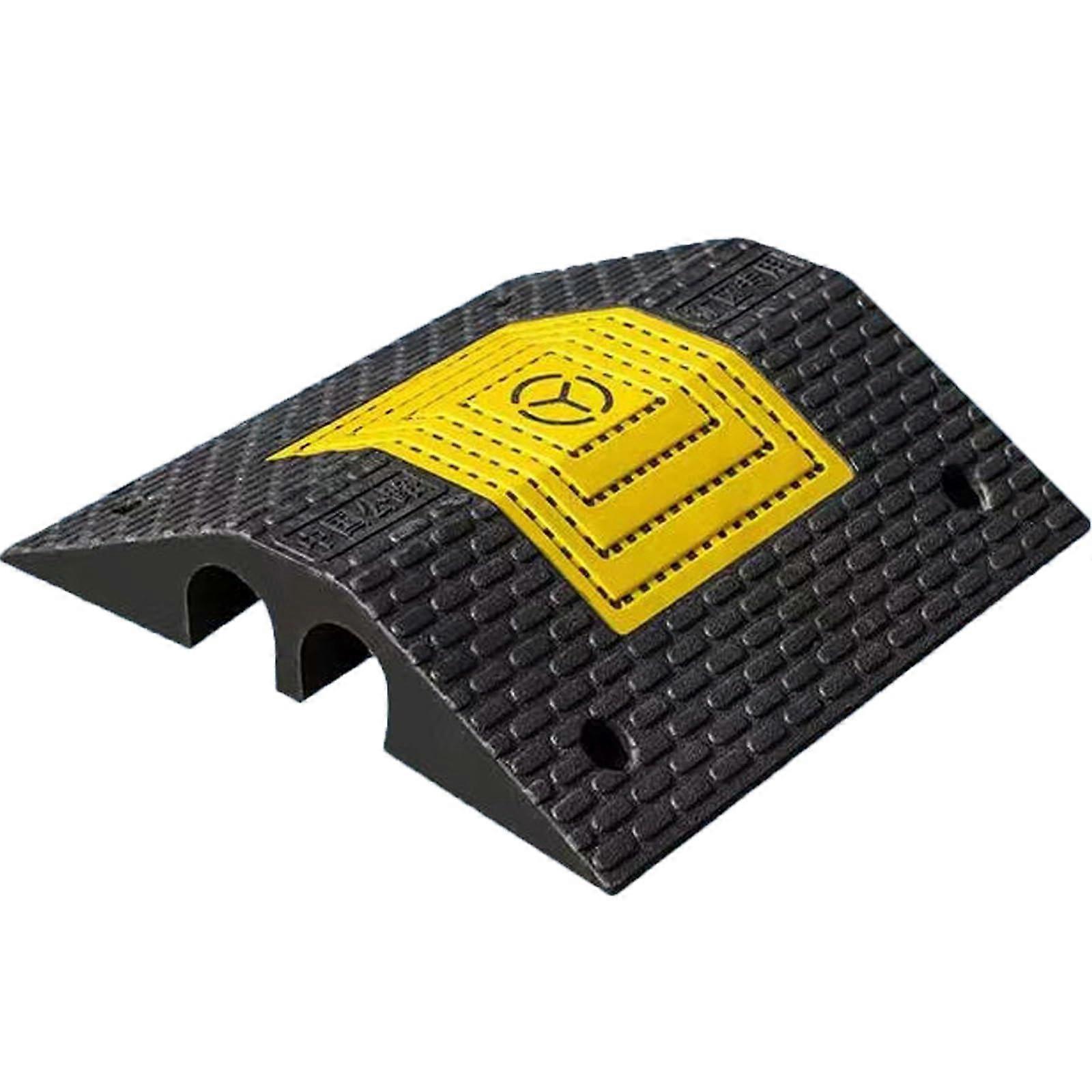 Driveway Speed Bumps 2 Channel Cable Protector Ramp for School Zones and Mining Areas 51x35x7cm 50x50x10cm