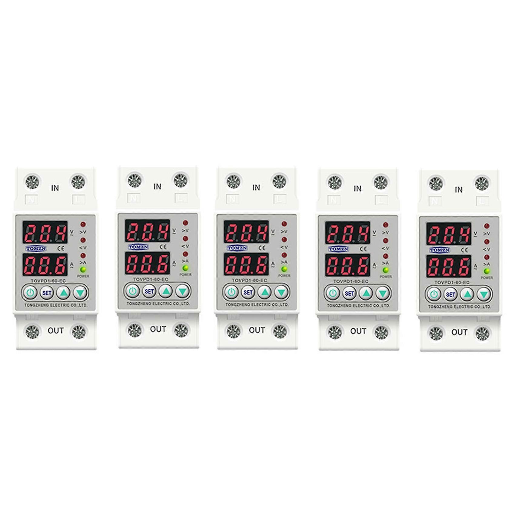 5X Din Rail Dual Display Adjustable Over Voltage Current Under Voltage Protective Device Protector R