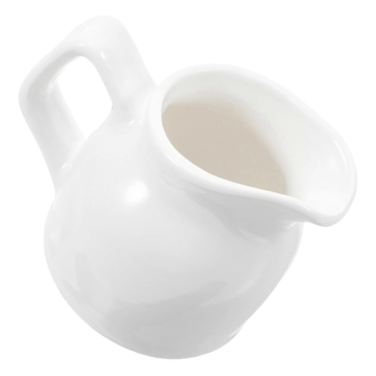 Ceramic Milk Frothing Pitcher With Handle Elegant Design For Coffee Enthusiasts Latte Art 1Pcs