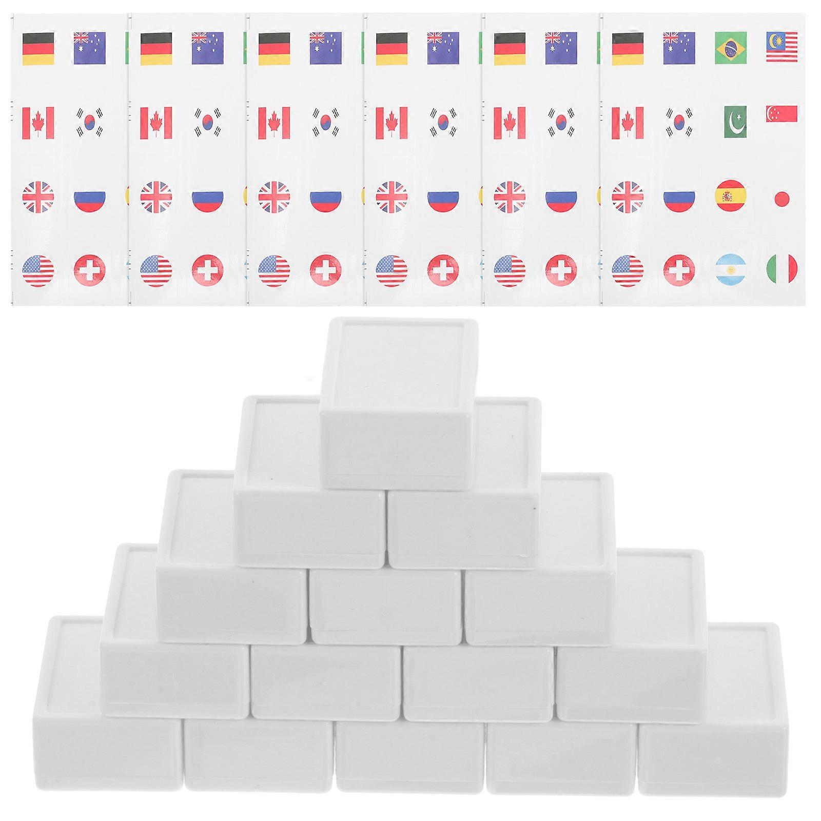 Juego de Mahjong con 65 fichas de plástico y símbolos de bandera.