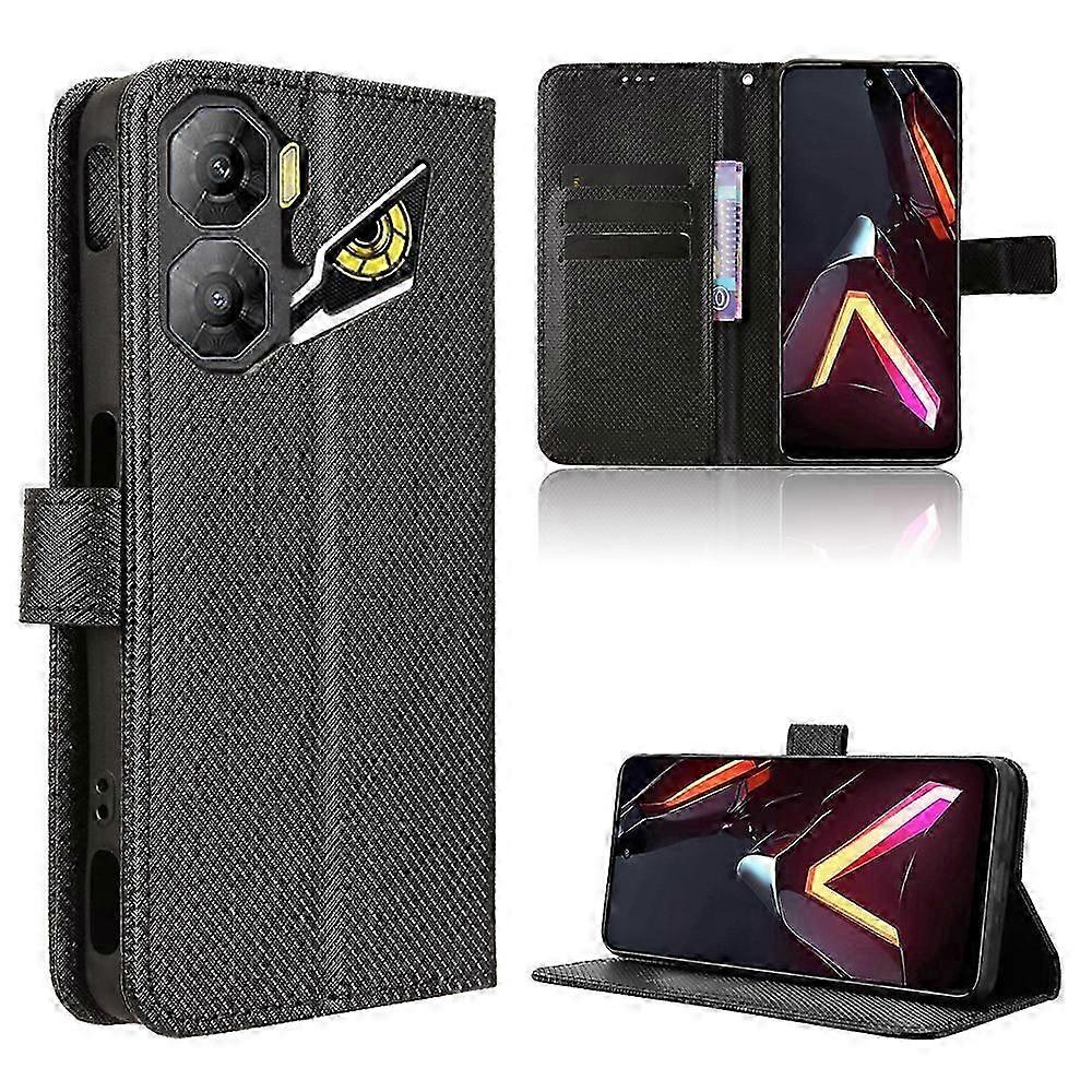 ZTE nubia Neo 3 5Gレザーウォレットケースストラップダイヤモンドテクスチャ電話カバー付きに対応