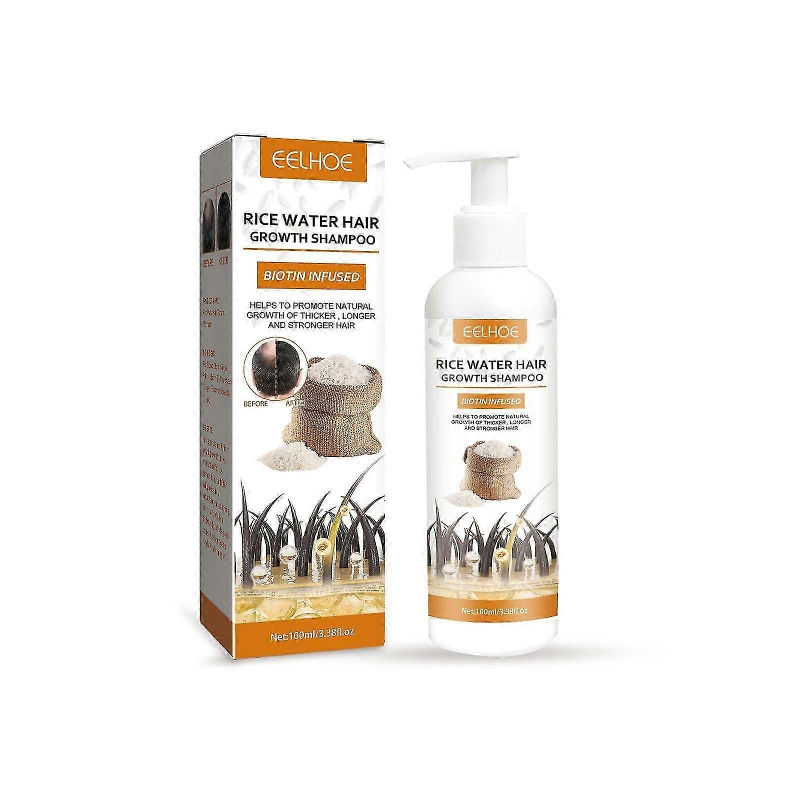 Rice Shampoo for Thicker, Fuller Hair  Deep Clean  Moisturize with Rice Extract, Biotin  Ginger