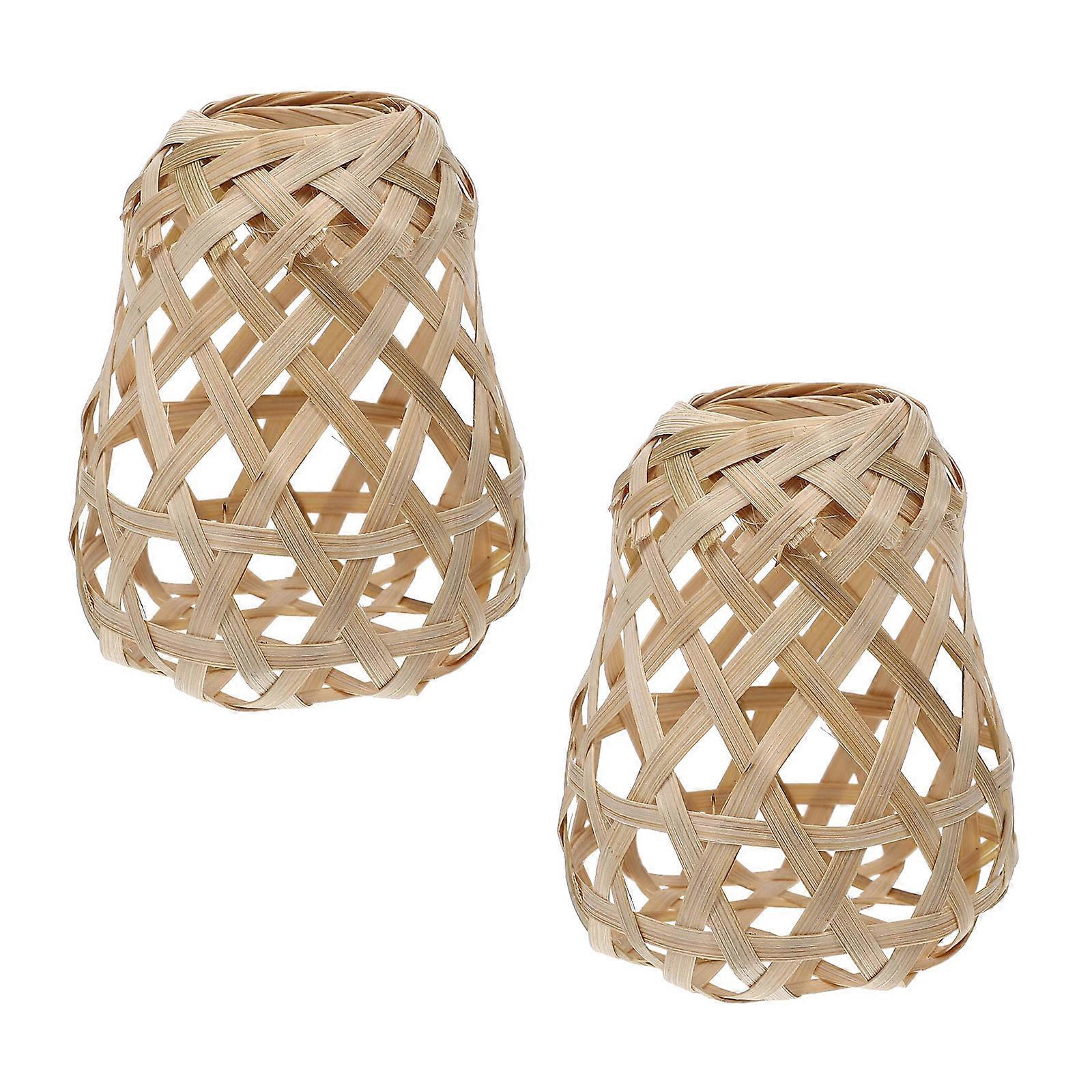 2pcs Bamboo Lamp Shade Small Lampshade for Floor Light Table Lamp Pendant Light