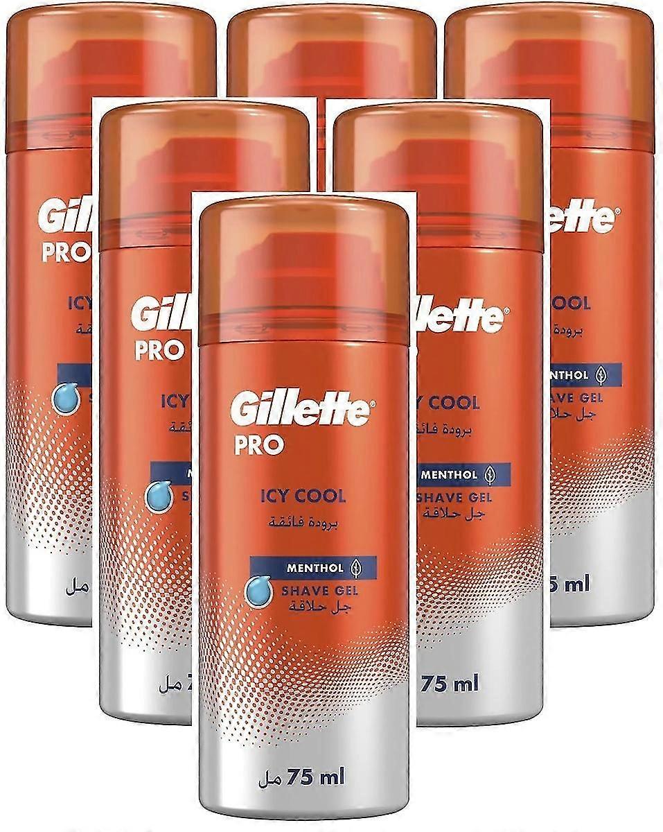 6 x 75 ml Gel de afeitar profesional Icy Cool Menthol