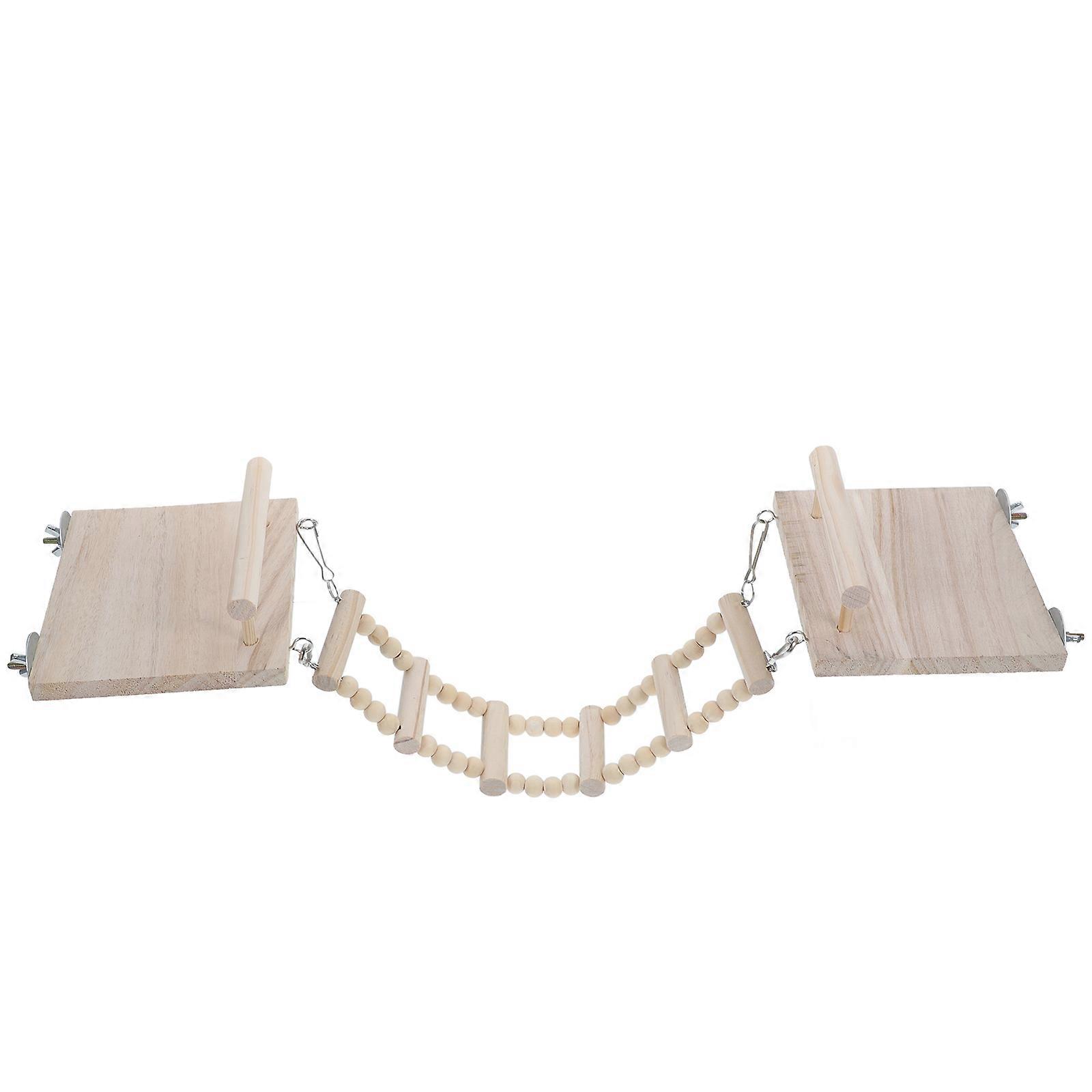 Parrot Platform with Ladder Wooden Bird Stand for Supporting Use 1Set