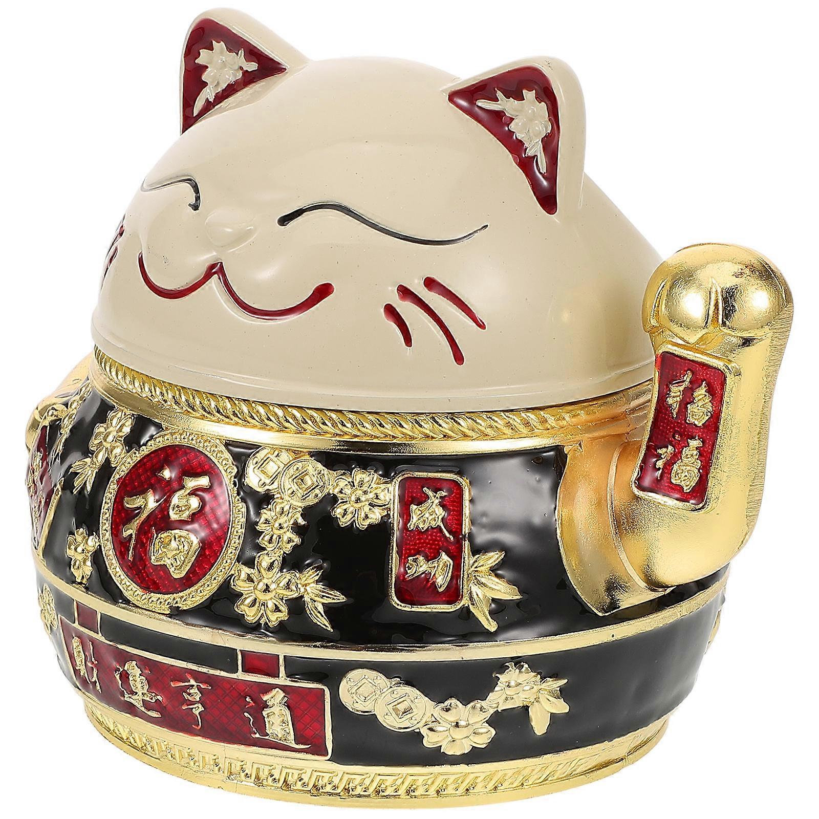 Alloy Cartoon Cat Ashtray Convenient Ashtray for Desktop Table