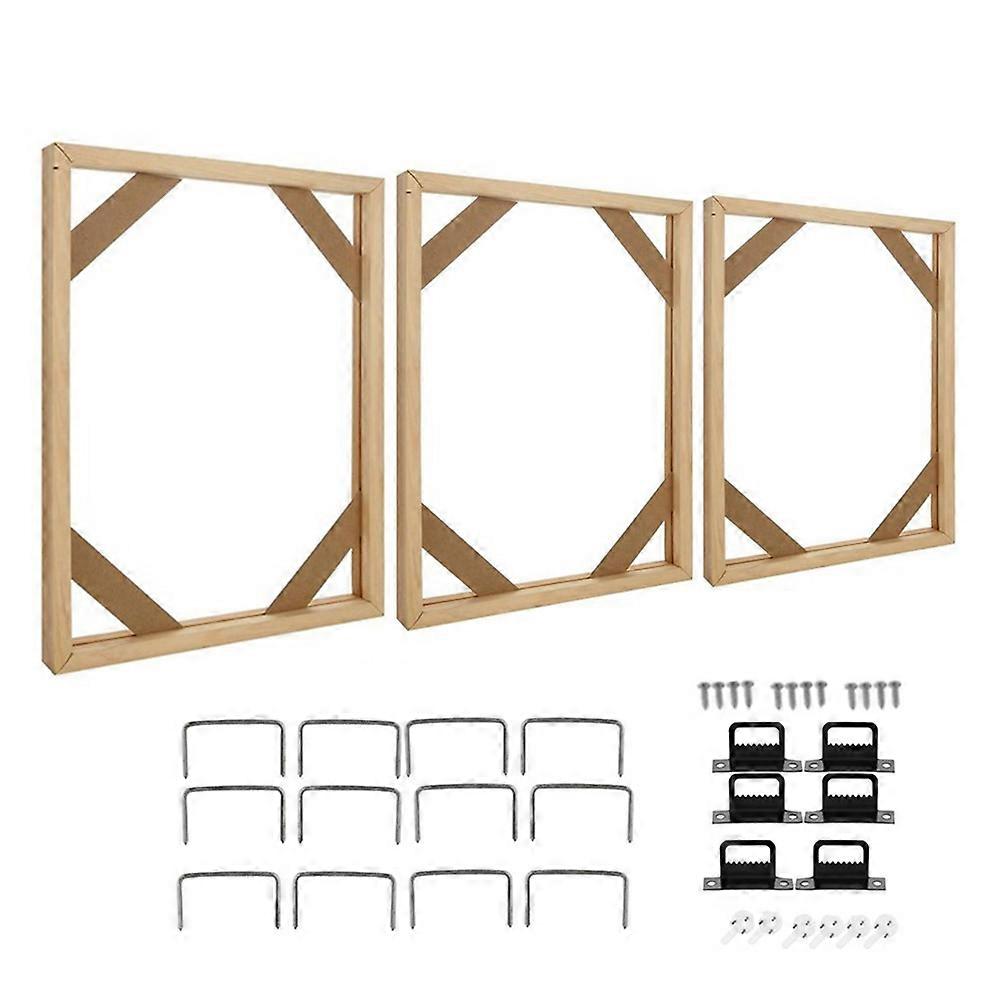3 Set Canvas Stretcher Bars, DIY Wood Canvas Frames Kit Sturdy Stretchers Frame Easy to Assemble DIY Canvas Frames