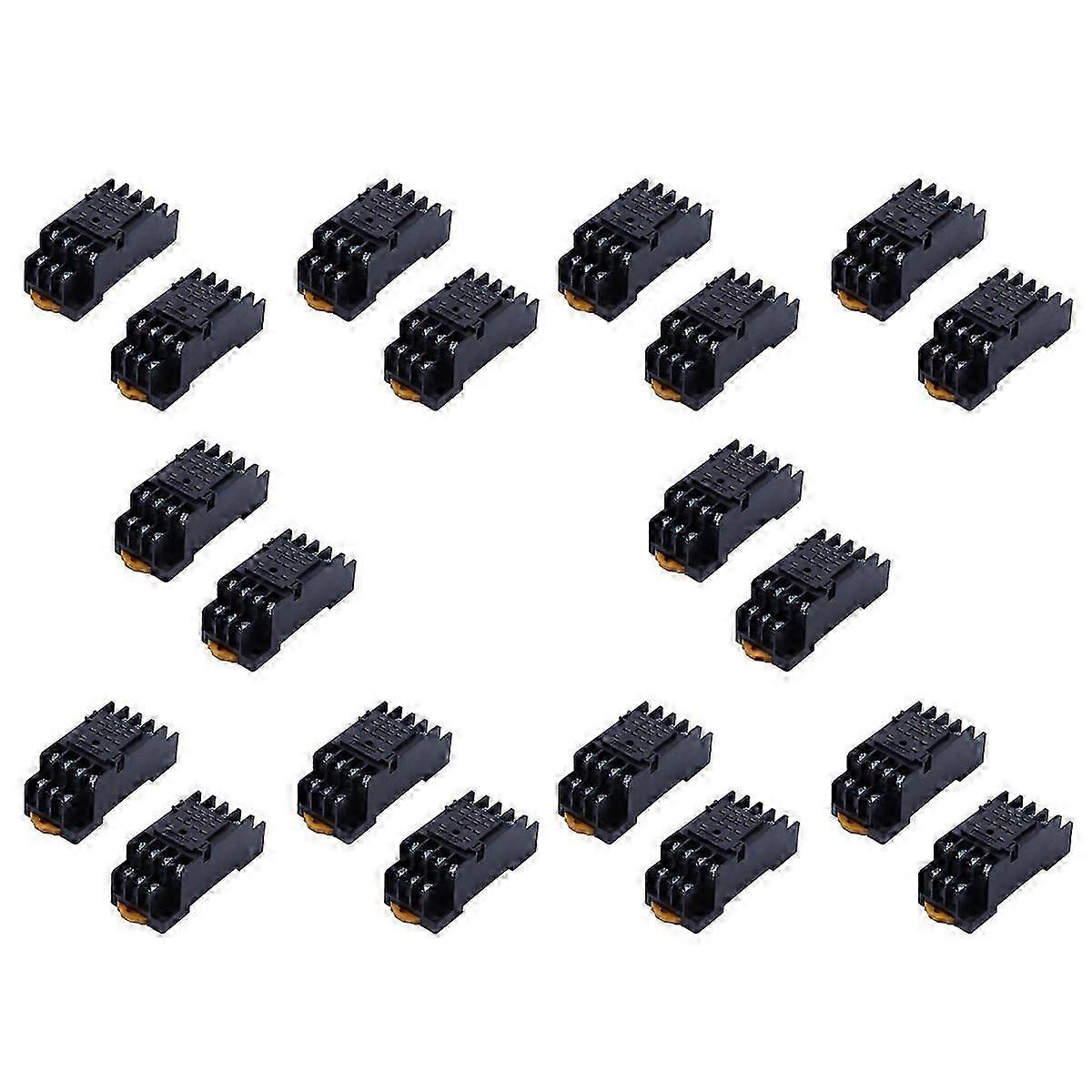 20PCS PYF14A DIN Rail Power Relay Socket Base 14 Pin for MY4NJ HH54P MY4 Edition 1209