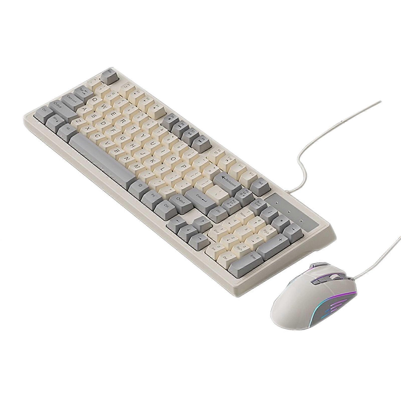 Harliver Wireless Keyboard & Mouse Combo, 2.4GHz Full-Size with Numpad, RGB Mouse, compatible with Win XP/7/8/10/11 (Gray)