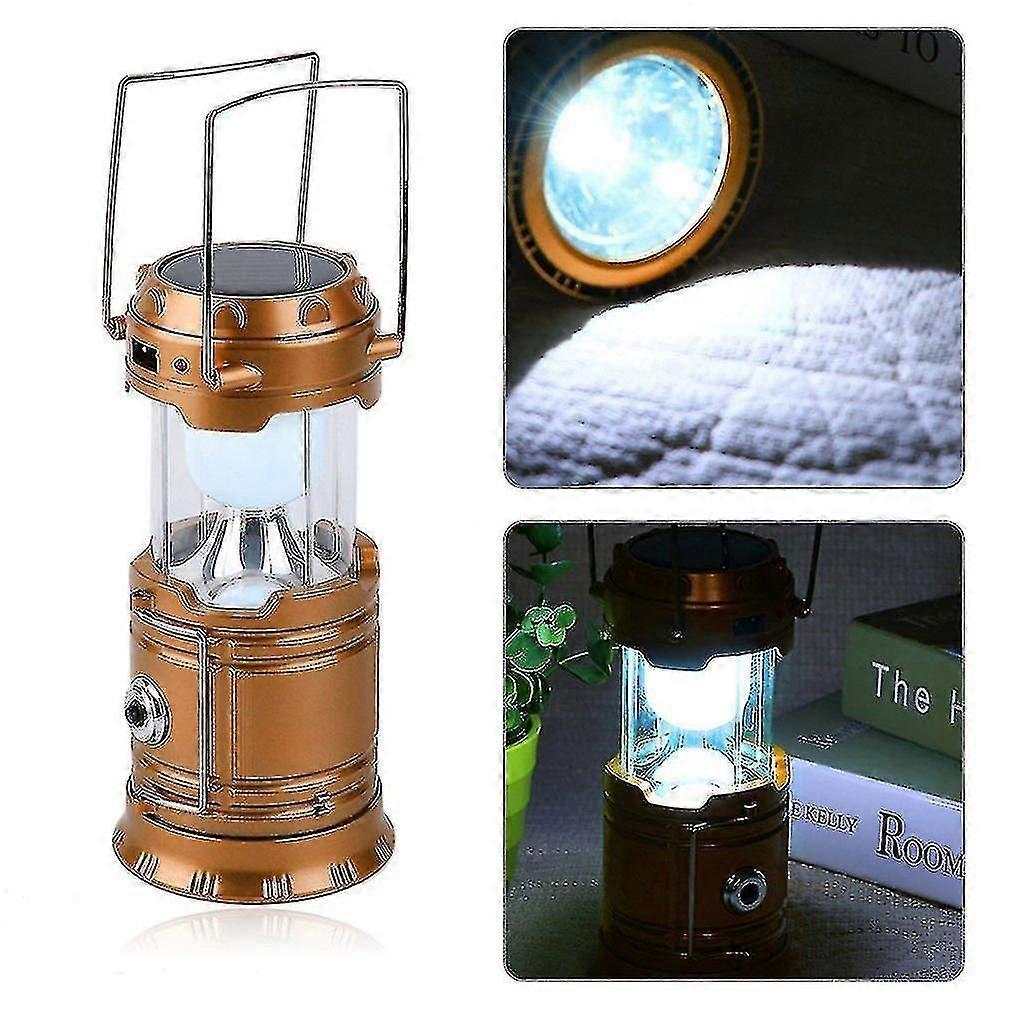 6+1 Leds Rechargeable Camping Lantern Solar Charging+dc Charging+usb Output