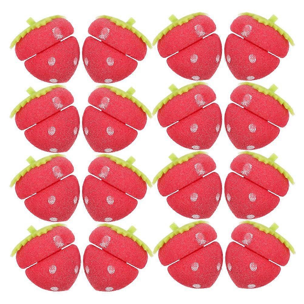 18pcs Heatless Strawberry Hair Curlers  Soft Sponge Rollers for Overnight Comfort and Easy Styling