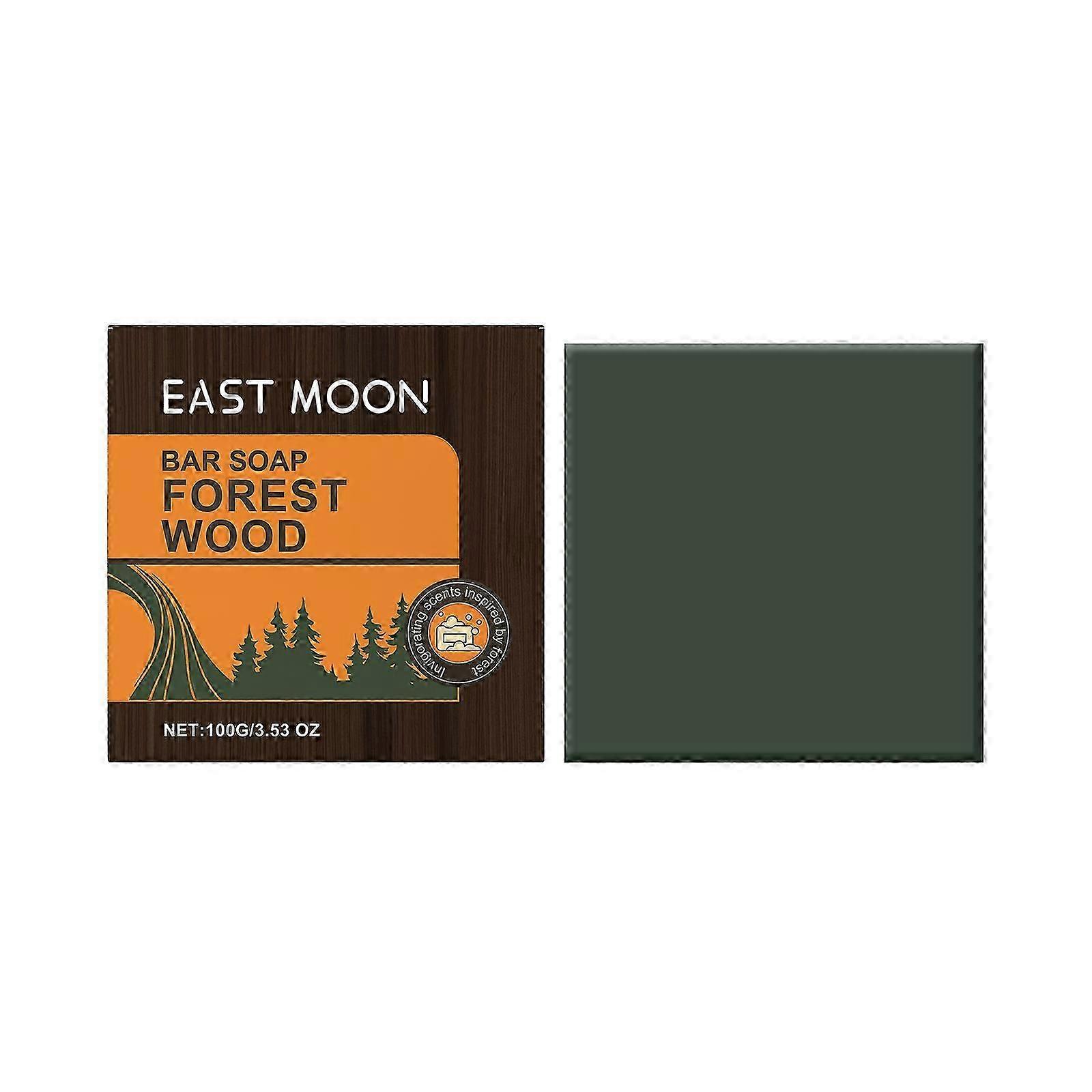 Forest Wood Mens Bath Soap  Refreshing Eucalyptus & Cedar, Oil Control & Moisturizing, 100g