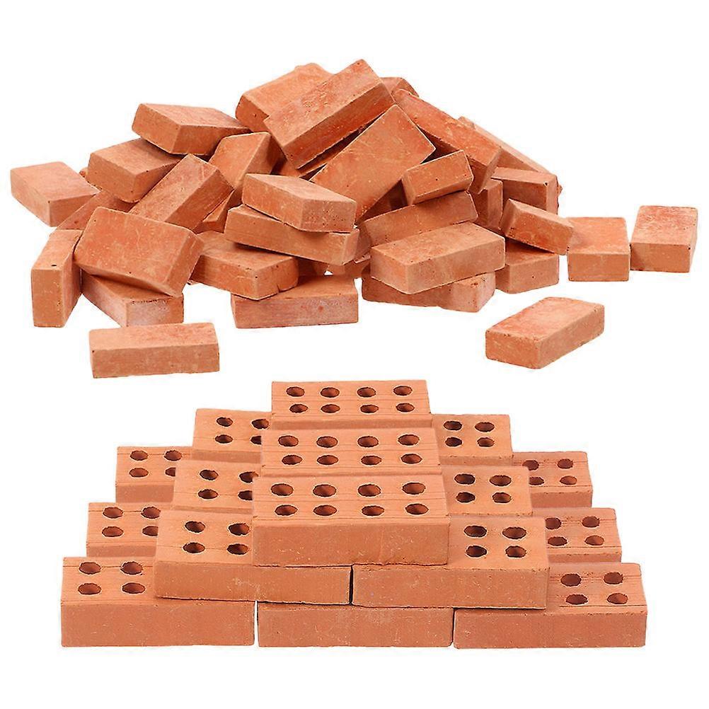 Simulated Mini Bricks for Model Craft Supply 100Pcs Brown Clay Pieces