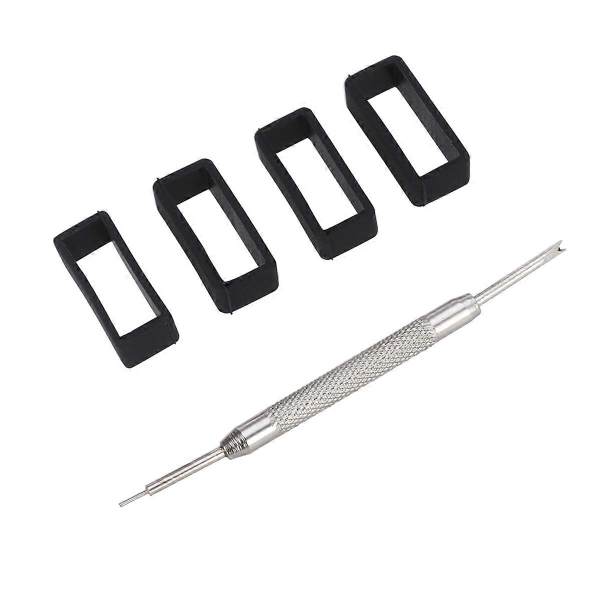 Rubber Watch Band Loop Watch Accessories for 4Pcs Replacement with Tool