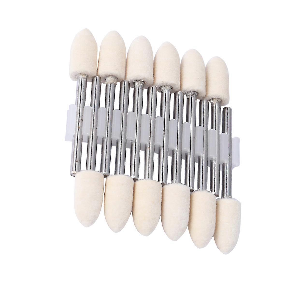 Polishing Tool Wool Mandrel Mounted Conical Felt Point Abrasive Heads 12Pcs