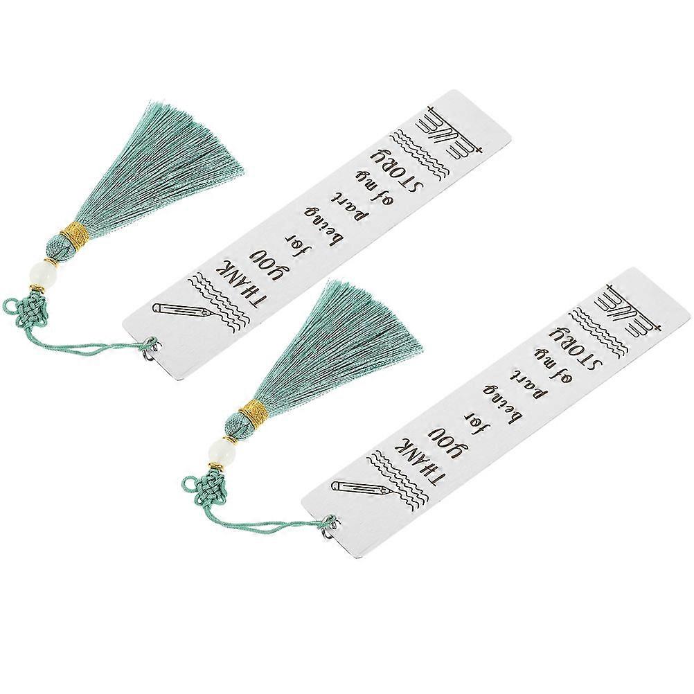 Silver Engraved Book Mark Stainless Steel for 2Pcs Gift