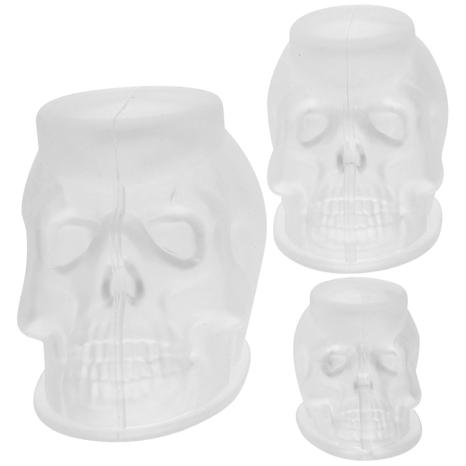 Skull Mold Silicone Mold for Candle Making 3Pcs Reusable Transparent Set
