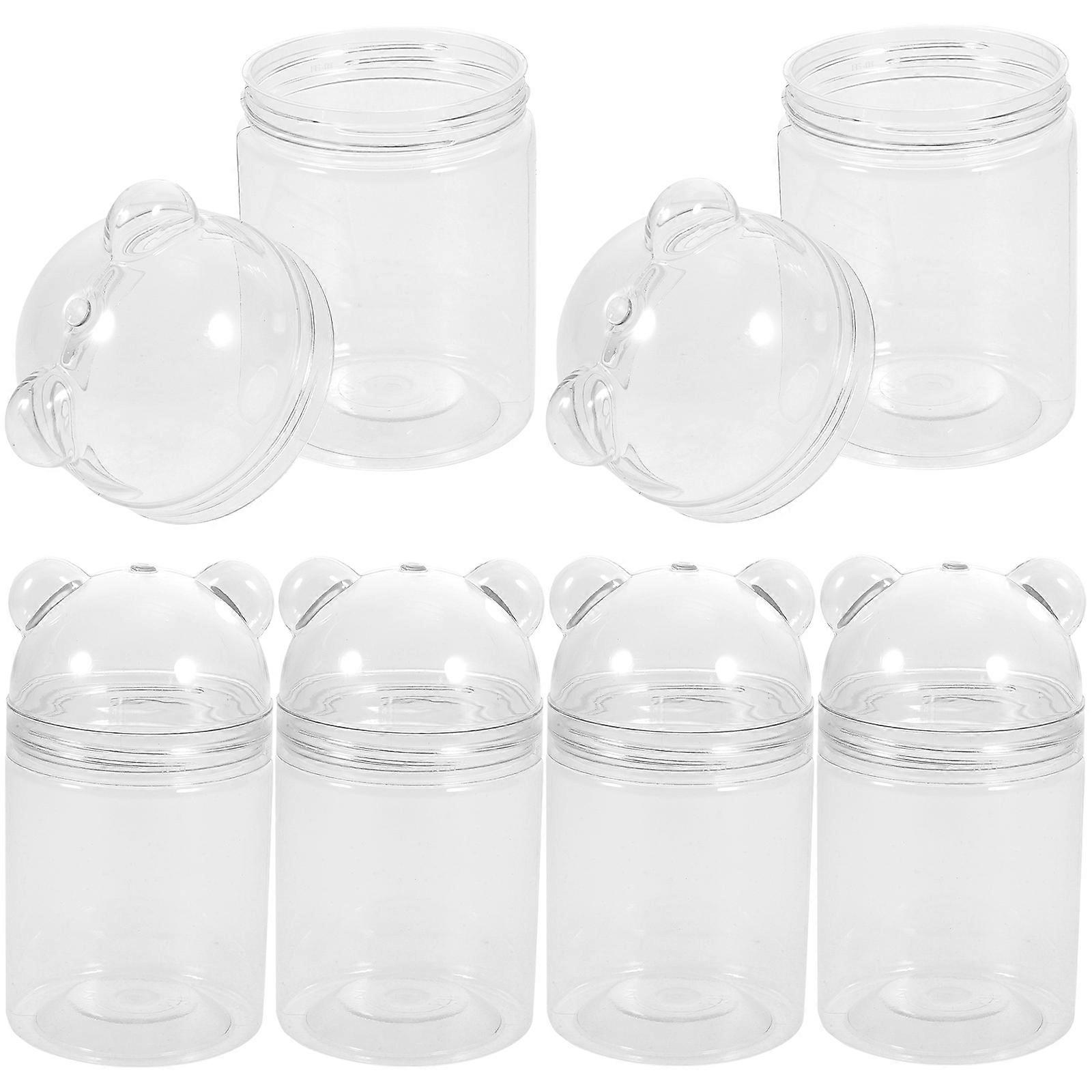 Candy Storage Bear Shape Jar for Party Use 6Pcs Transparent Candy Jars