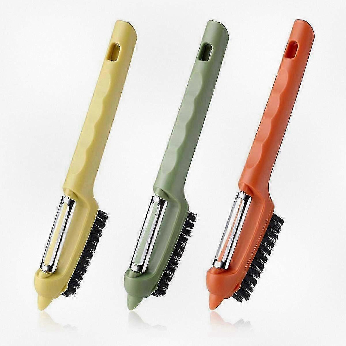 26-27 Versatile Vegetable Cleaning Brush and Peeler - Practical Kitchen Tool for Efficient Food Prep