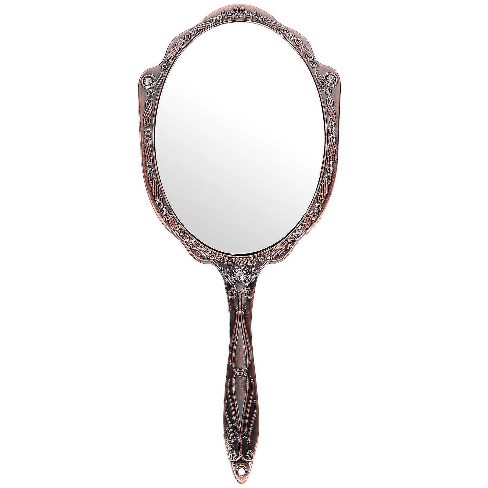 Handheld Mirror with Handle for Makeup Use 3Pcs Vintage Hand Mirror