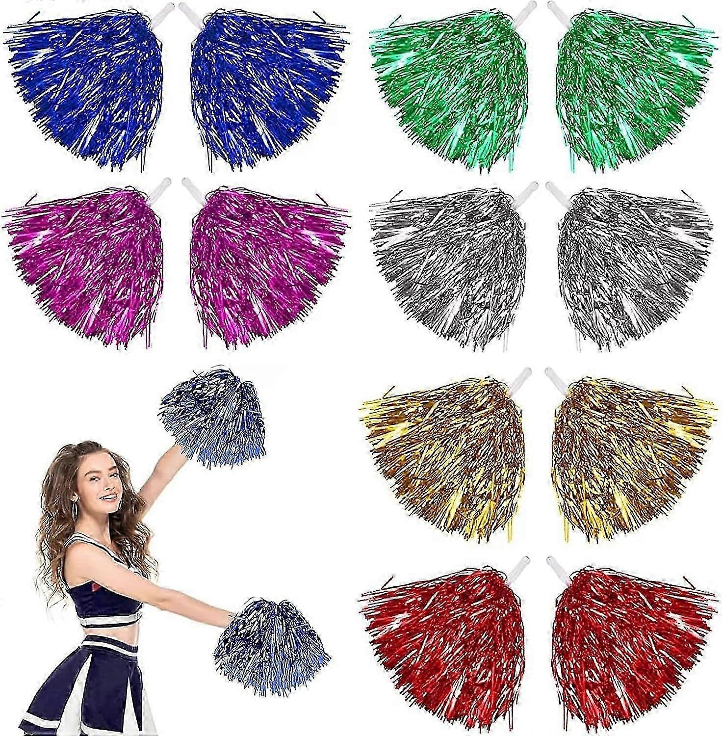 26-27 12 Pompons de Cheerleading, Pompons de Cheerleader, Pompons de Cheerleader en Plastique, Ensemble d'Accessoires de Costume de Fête, Accessoires de Fête