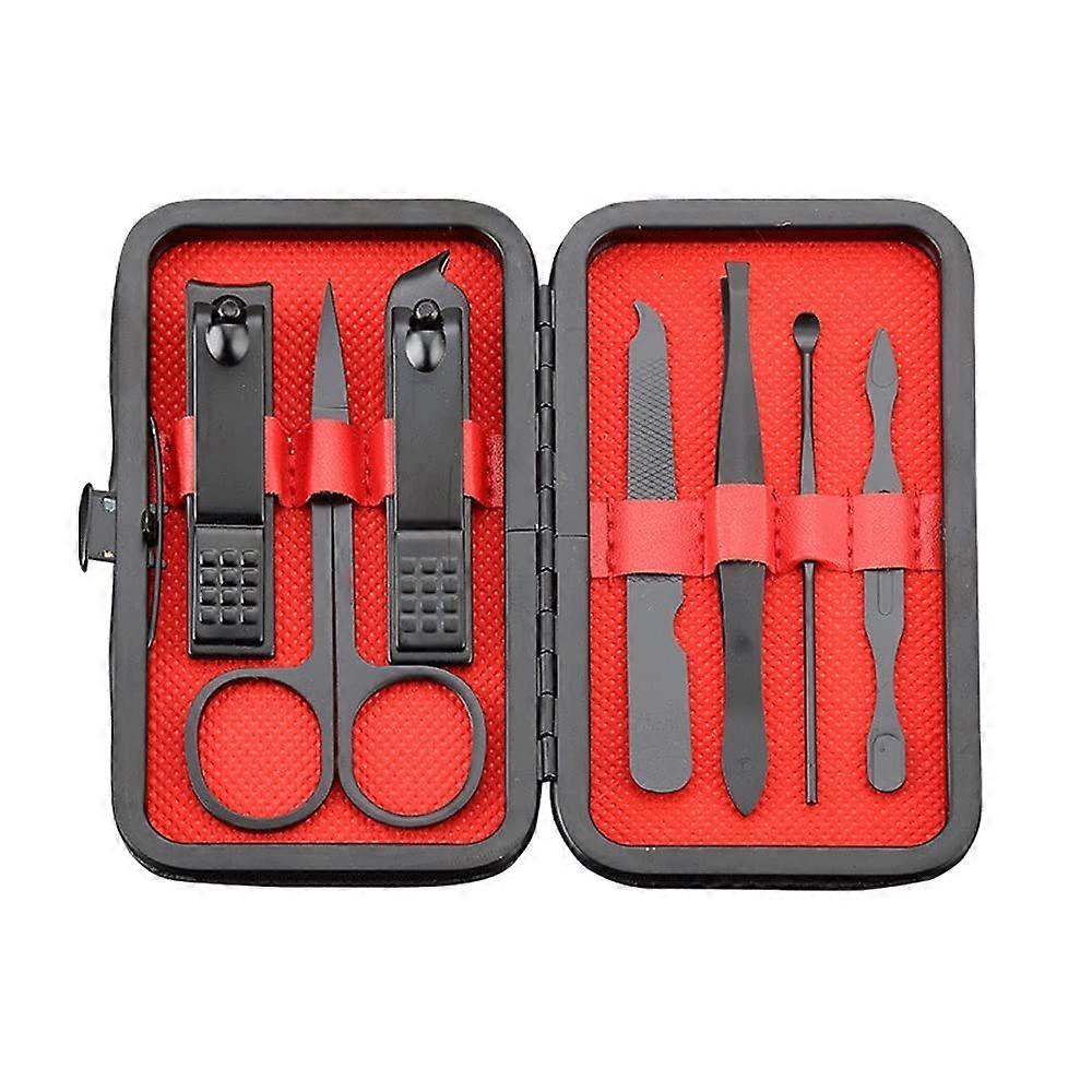 Manicure Set 7 Piece Nail Care and Grooming Kit with Case, RustResistant MultiUse Tools