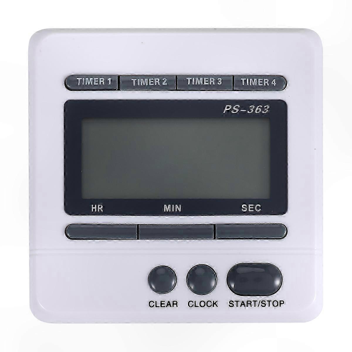 4-Channel Digital Timer for Count Up and Down, Kitchen Cooking Clock with Countdown Feature