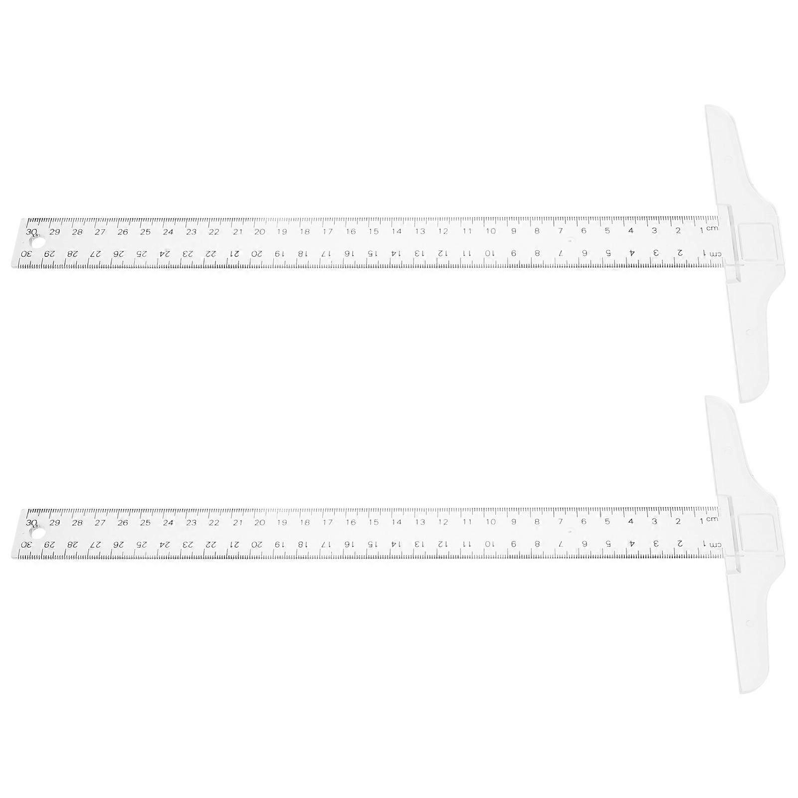 2pcs T Square Ruler Plastic Drafting T Square Versatile Measurement Square Ruler for Handcrafts