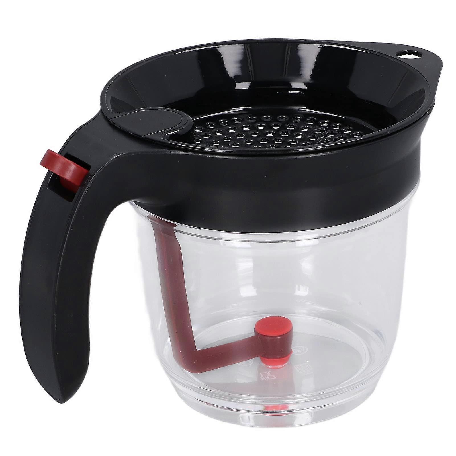 Gravy Separator with BuiltIn Strainer, 1000ml Fat Separator for Cooking, Bottom Release Design