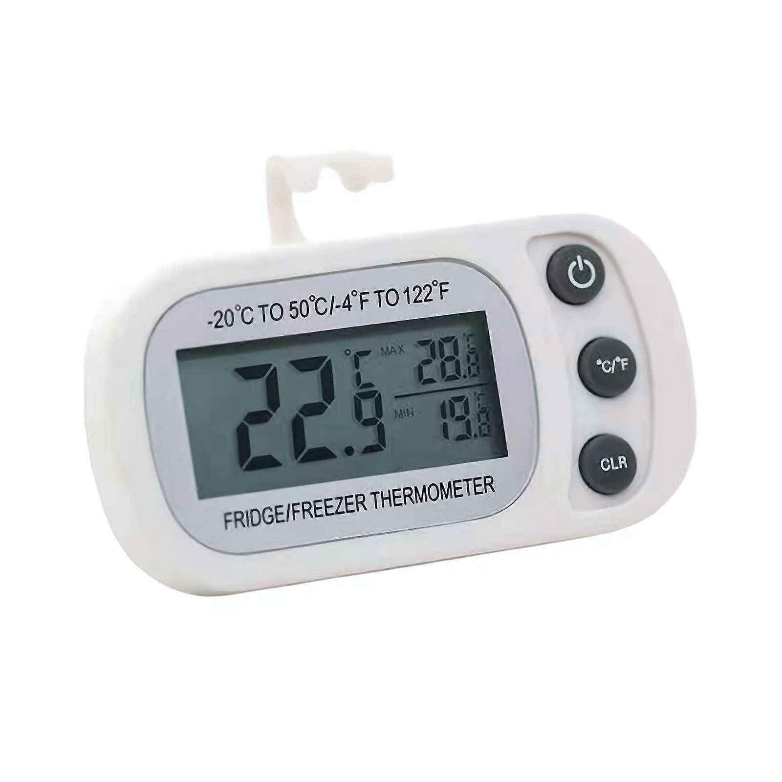 Digital Refrigerator Thermometer Waterproof with Large LCD Screen and Hook for Fridge Freezer Kitchen
