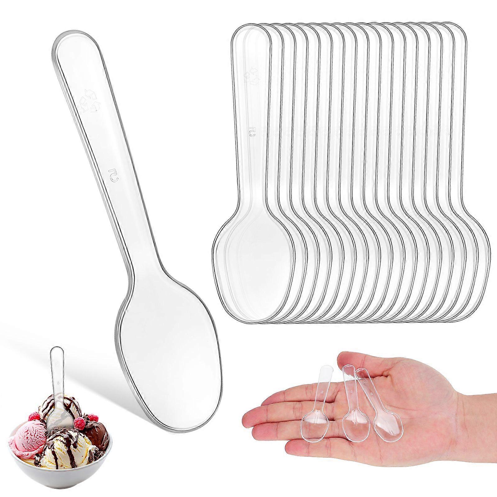 100Pcs Party Dessert Spoons Convenient Party Plastic Spoons Portable Cake Tableware