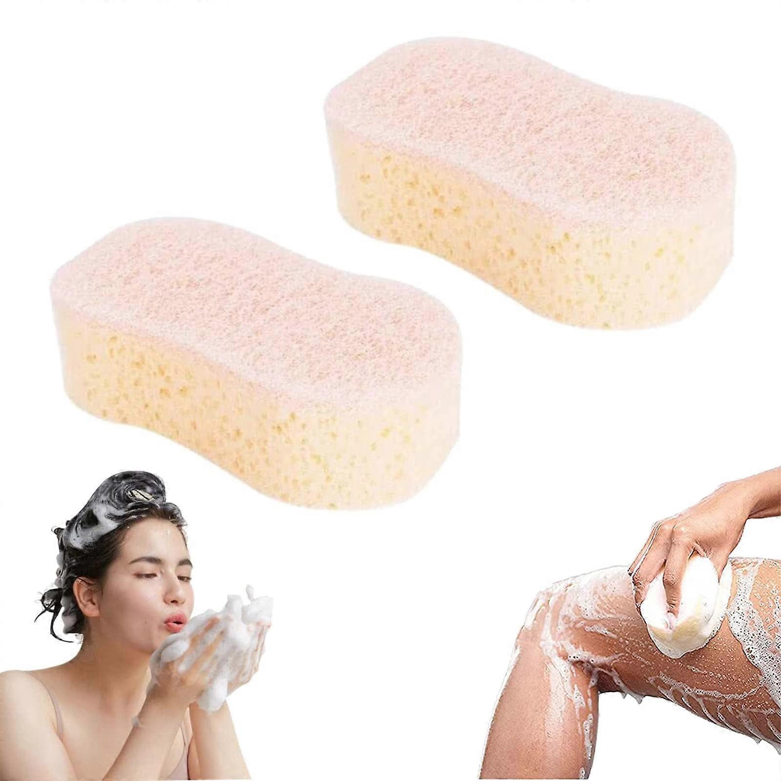 Body Sponge Set 2pcs Dual Texture Aromatherapy Exfoliating Bath Sponge for Face and Body
