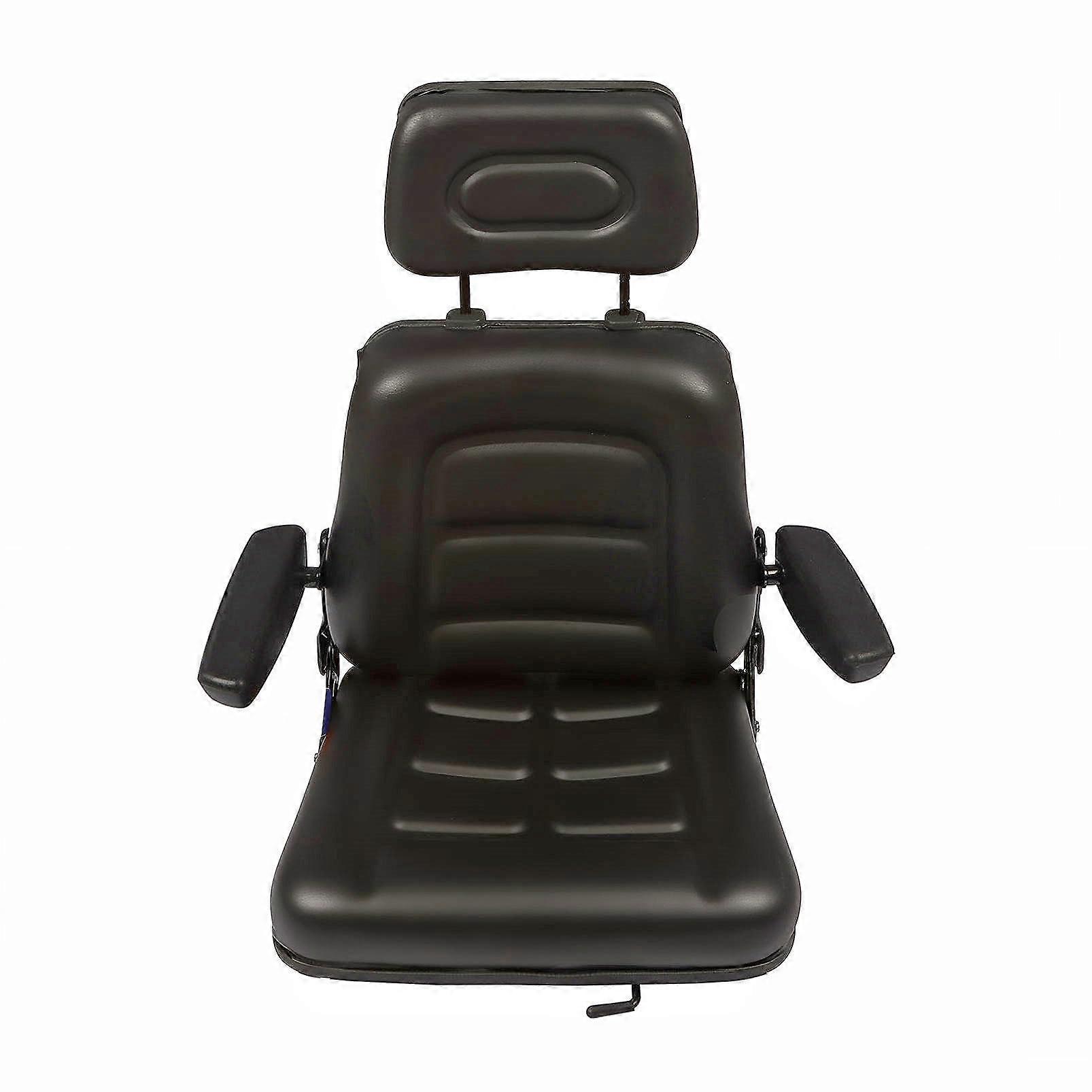 Universal Tractor Seat with Headrest Armrests Adjustable Backrest for Forklift Excavator Lawn Mower