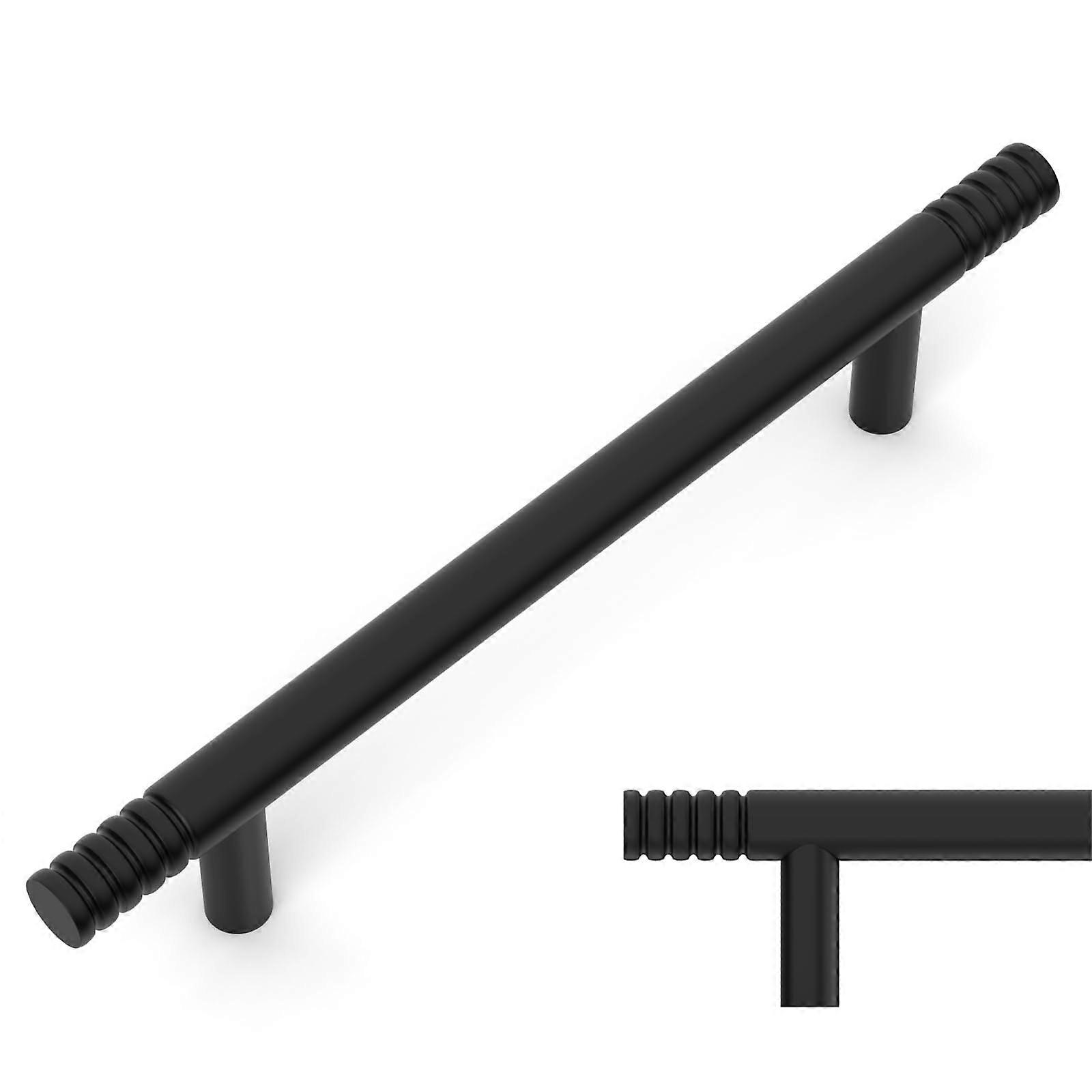 10 Pack Matte Black Cabinet Handles 128mm Durable Finish Modern Kitchen Drawer Pulls