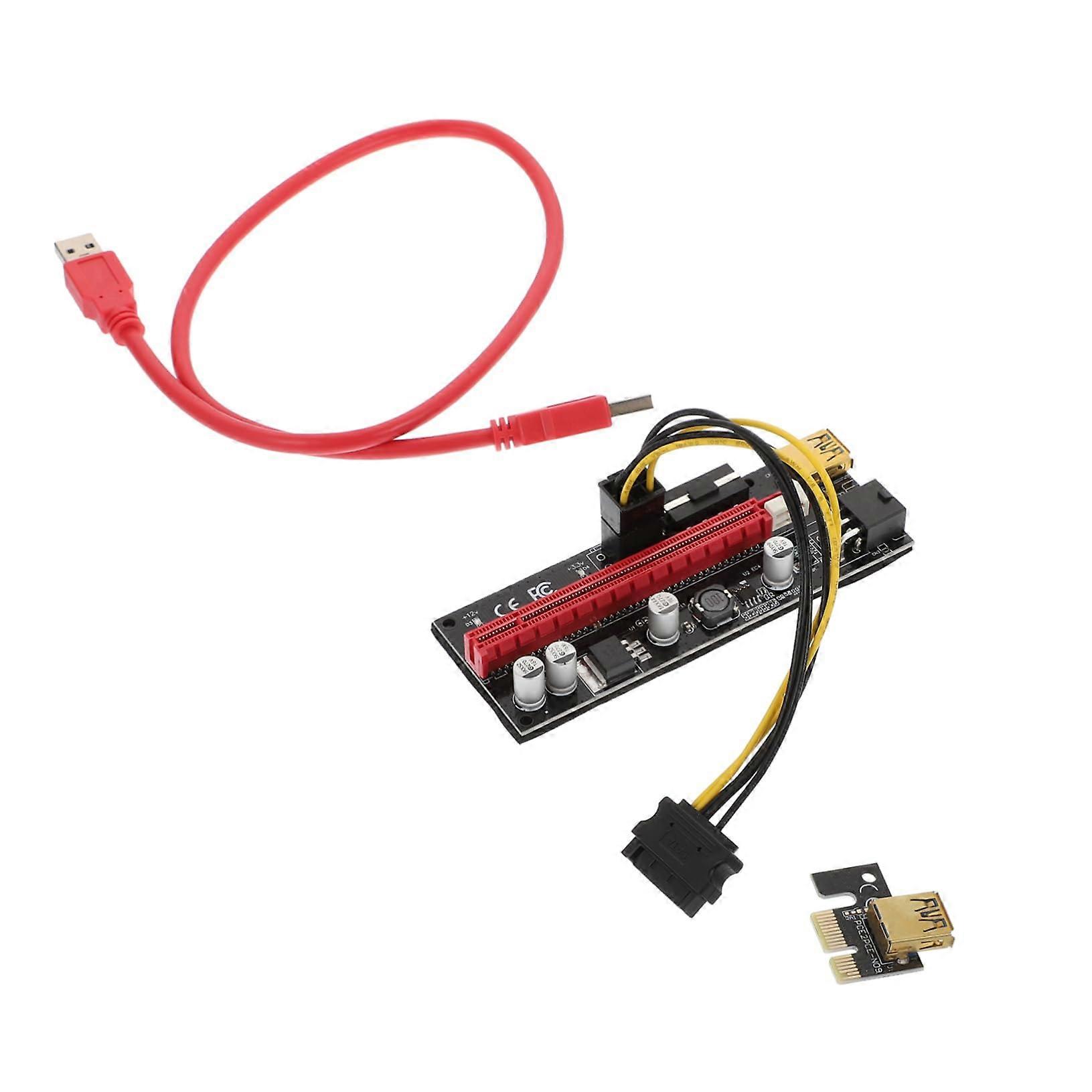 PCIe Riser Card 1x to 16x Adapter with Power Supply for MultiGPU Cryptocurrency Mining