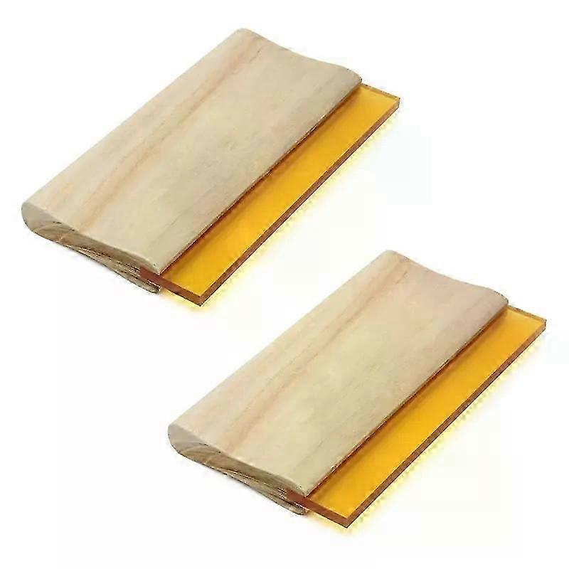 2Pcs 8 Inch Silk Screen Printing Press Squeegee Single 70 Durometer Ink Scraper Tools