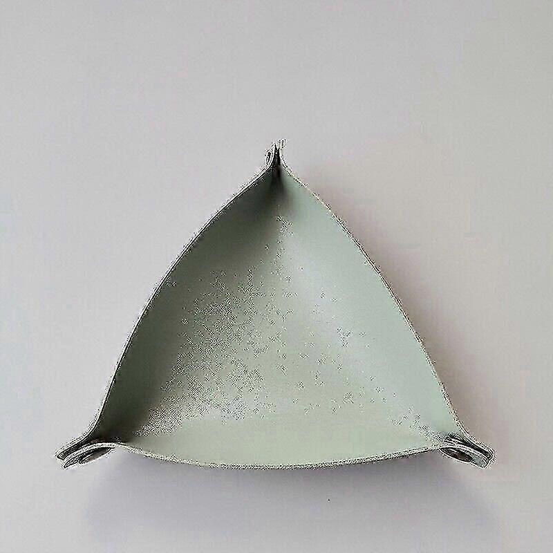 Faux Leather Desktop Storage Boxes Tray Triangle Tidy Plate Foldable Decor