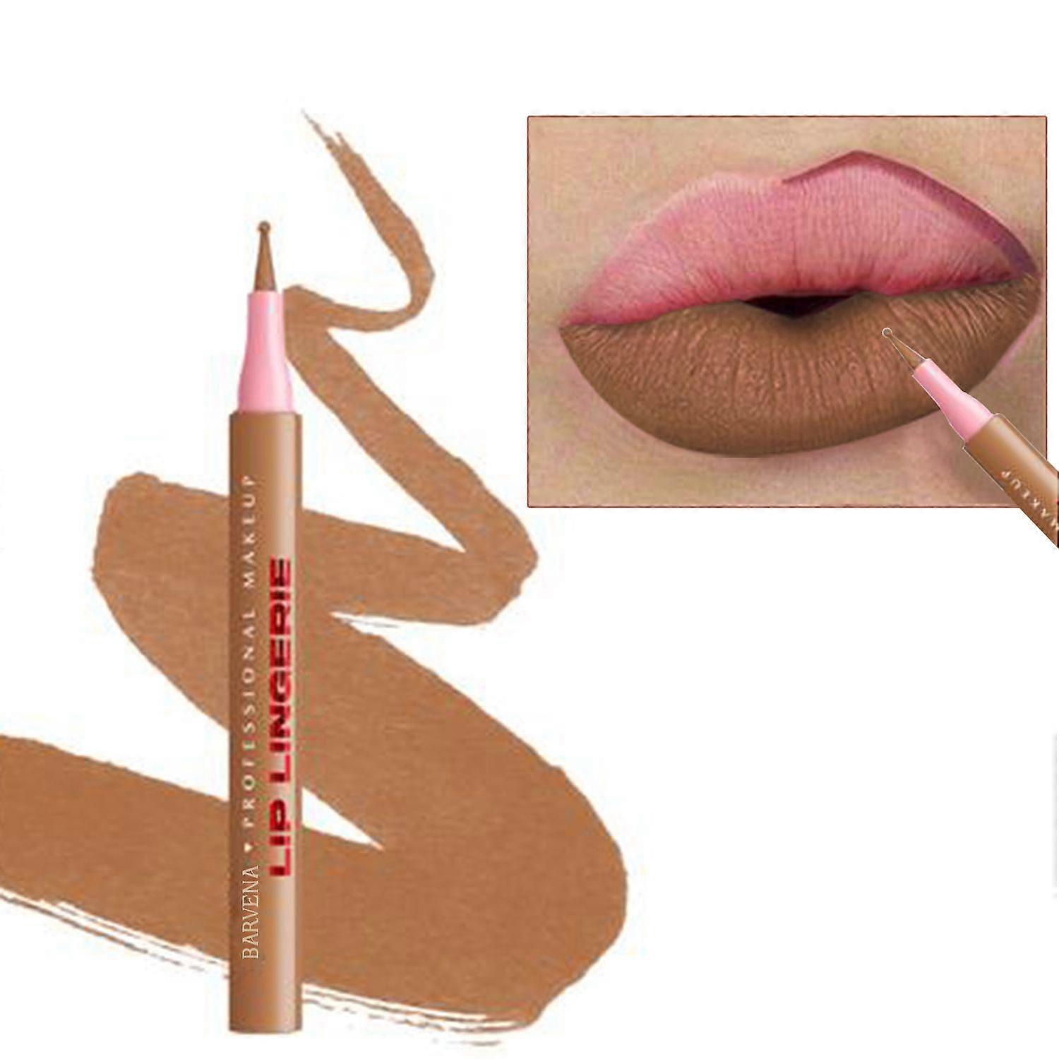 Lip liner to create a plump, three-dimensional lip shape and apply a matte finish.