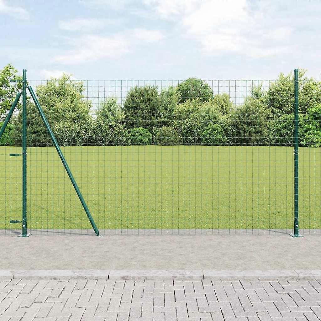 Zaunpfosten 13 pcs Grün Stahl