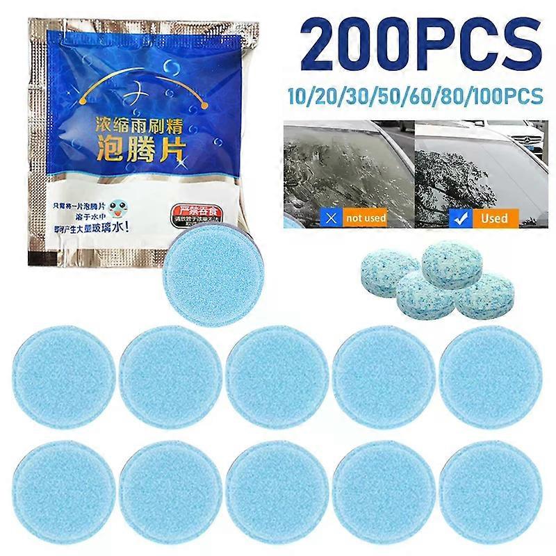 10-200PC Solid Cleaner Car Windscreen Cleaner Effervescent Tablet Auto Wiper Glass Solid Cleaning Concentrated Tablets Detergent