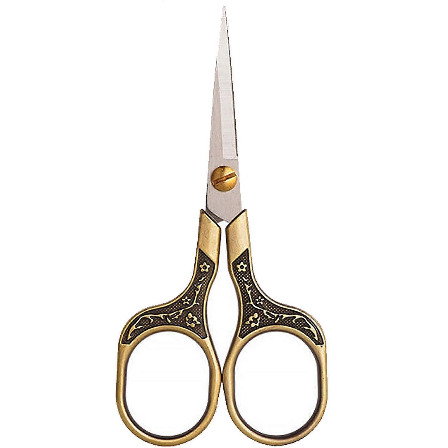 Small Sewing Scissors with Sharp Stainless Steel Blade, Bronze Handle for Crafting and Sewing